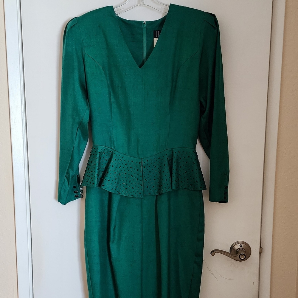 NWOT. Joanie Char V-Neck Silk Dress with Beads.